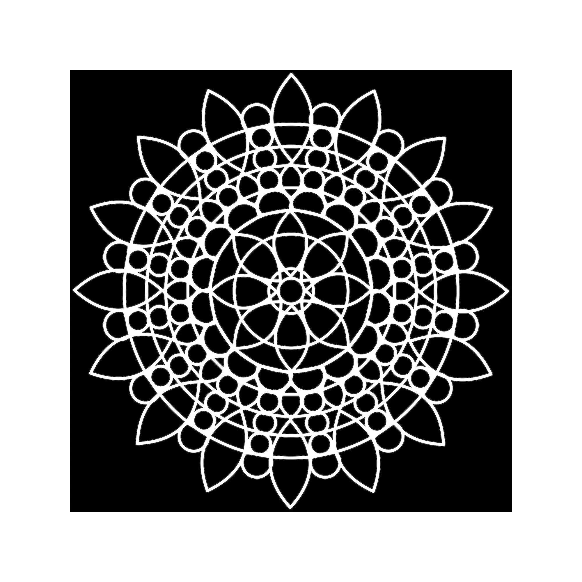 Mixed Media Stencil - Sunflower Mandala, 6 x 6 in
