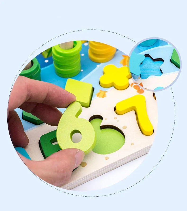 Montessori Geometric Cognition Counting Alphabet Learning Game Kids Math Developing Toys For Children Early Educational Toys