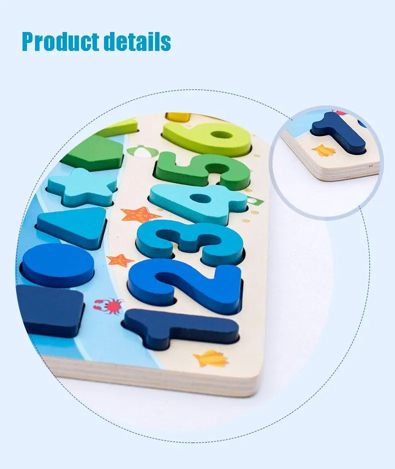 Montessori Geometric Cognition Counting Alphabet Learning Game Kids Math Developing Toys For Children Early Educational Toys