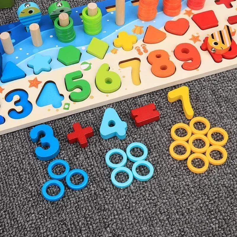 Montessori Geometric Cognition Counting Alphabet Learning Game Kids Math Developing Toys For Children Early Educational Toys