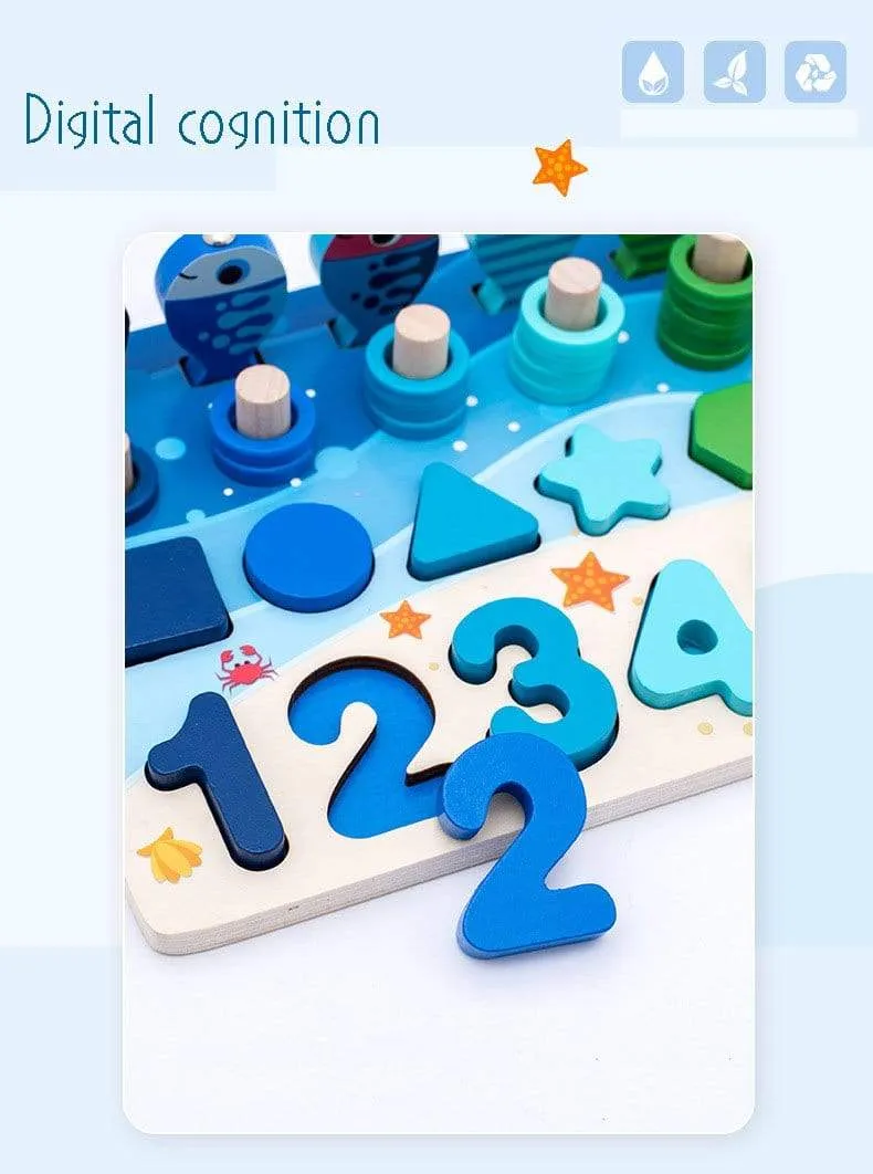 Montessori Geometric Cognition Counting Alphabet Learning Game Kids Math Developing Toys For Children Early Educational Toys
