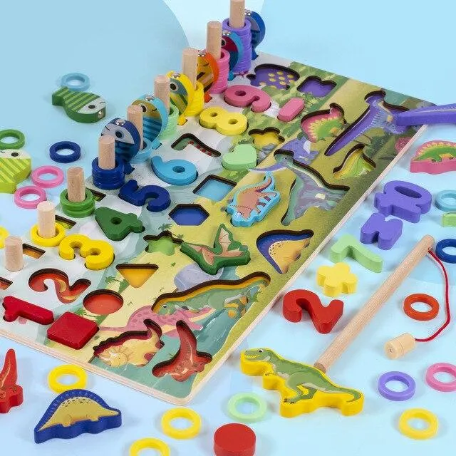 Montessori Geometric Cognition Counting Alphabet Learning Game Kids Math Developing Toys For Children Early Educational Toys