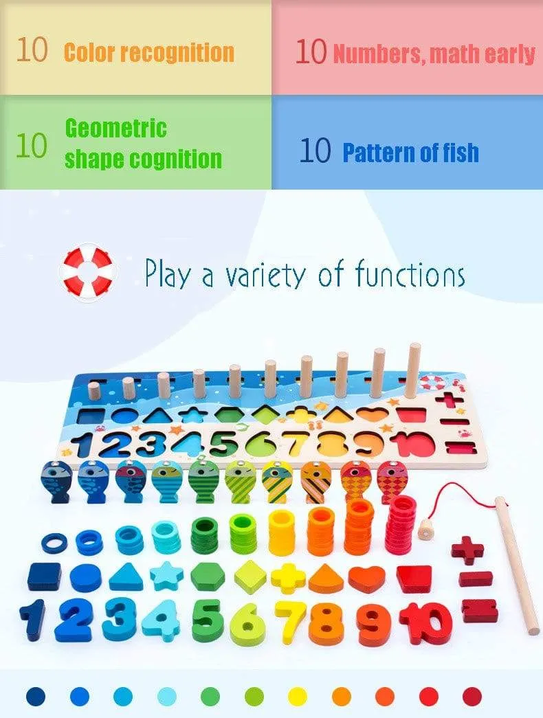 Montessori Geometric Cognition Counting Alphabet Learning Game Kids Math Developing Toys For Children Early Educational Toys