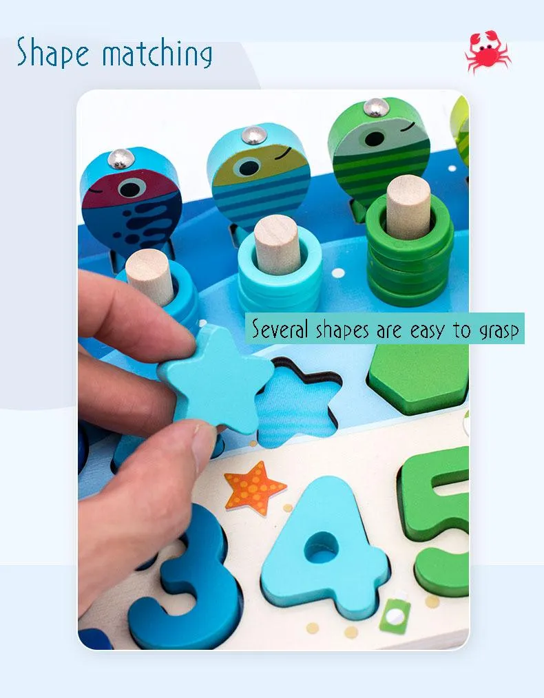 Montessori Geometric Cognition Counting Alphabet Learning Game Kids Math Developing Toys For Children Early Educational Toys