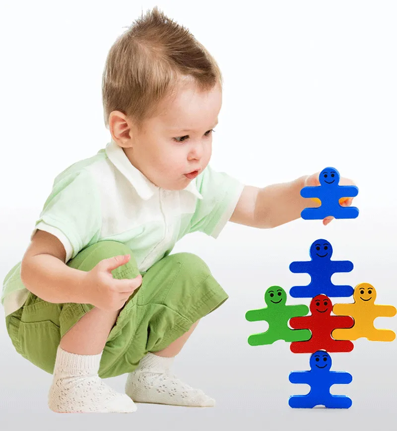 Montessori toys Wooden Educational Toys for children early learning materials baby intelligence balance villain games 16pcs / set