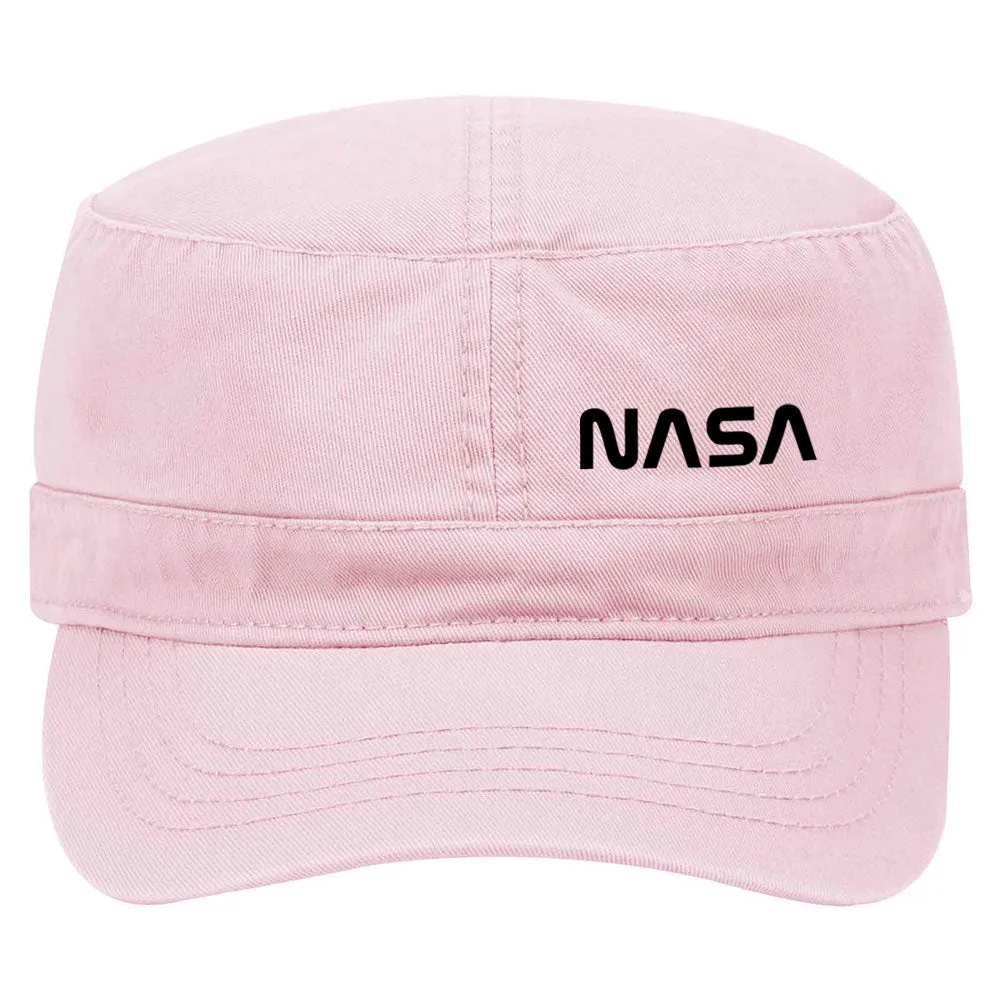 NASA Black Letter Garment Washed Superior Cotton Twill Military Hat for Men and Women