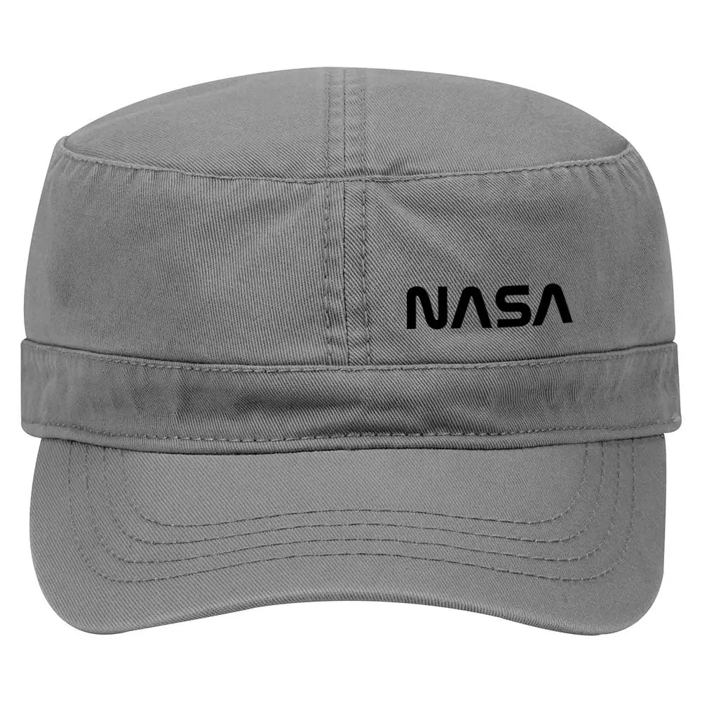 NASA Black Letter Garment Washed Superior Cotton Twill Military Hat for Men and Women
