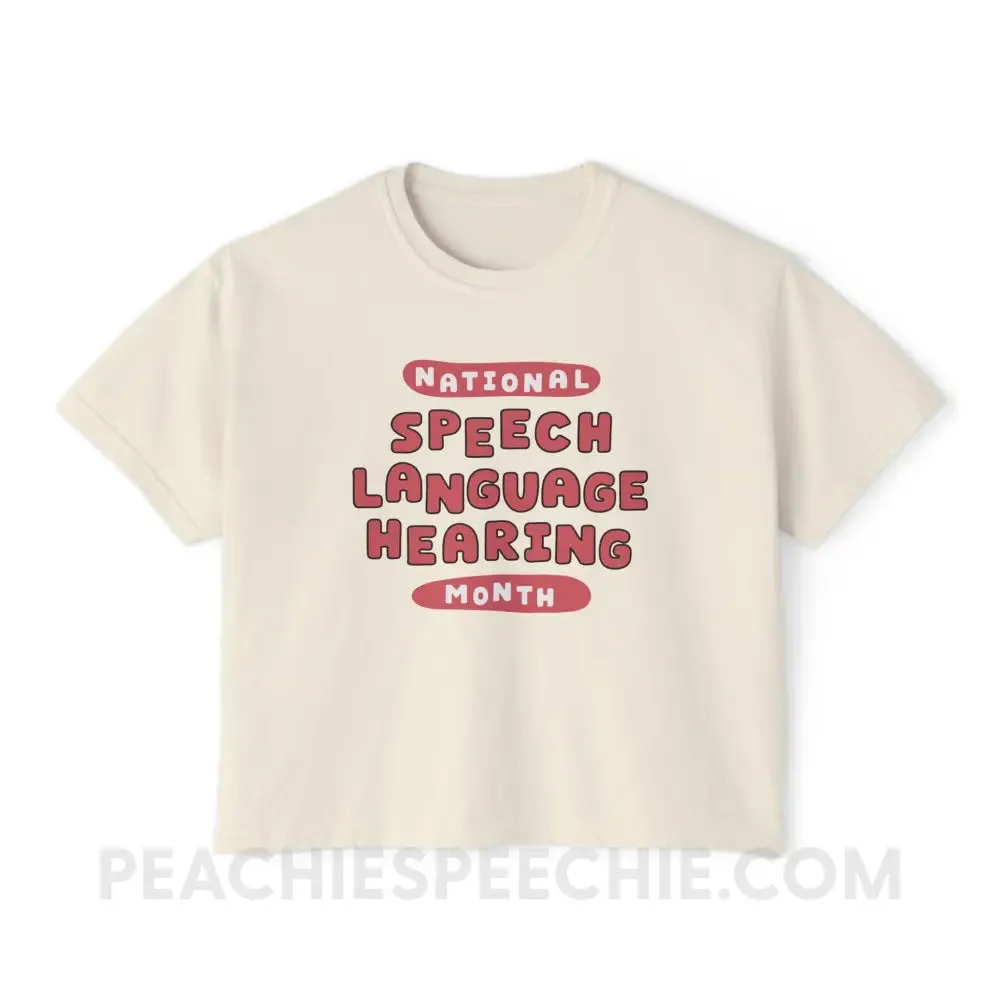 National Speech Language Hearing Month Comfort Colors Boxy Tee