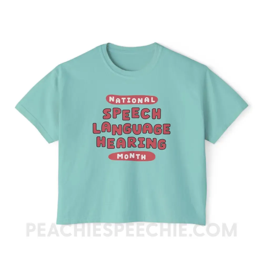 National Speech Language Hearing Month Comfort Colors Boxy Tee