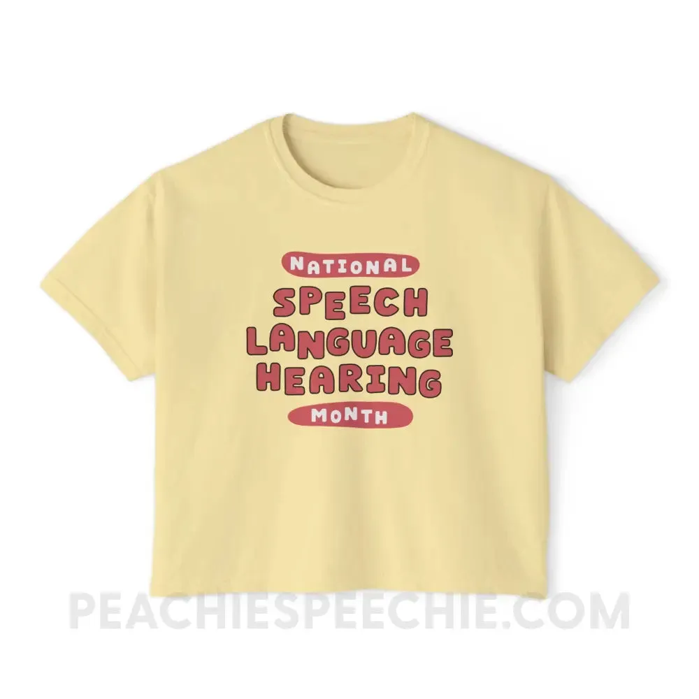 National Speech Language Hearing Month Comfort Colors Boxy Tee