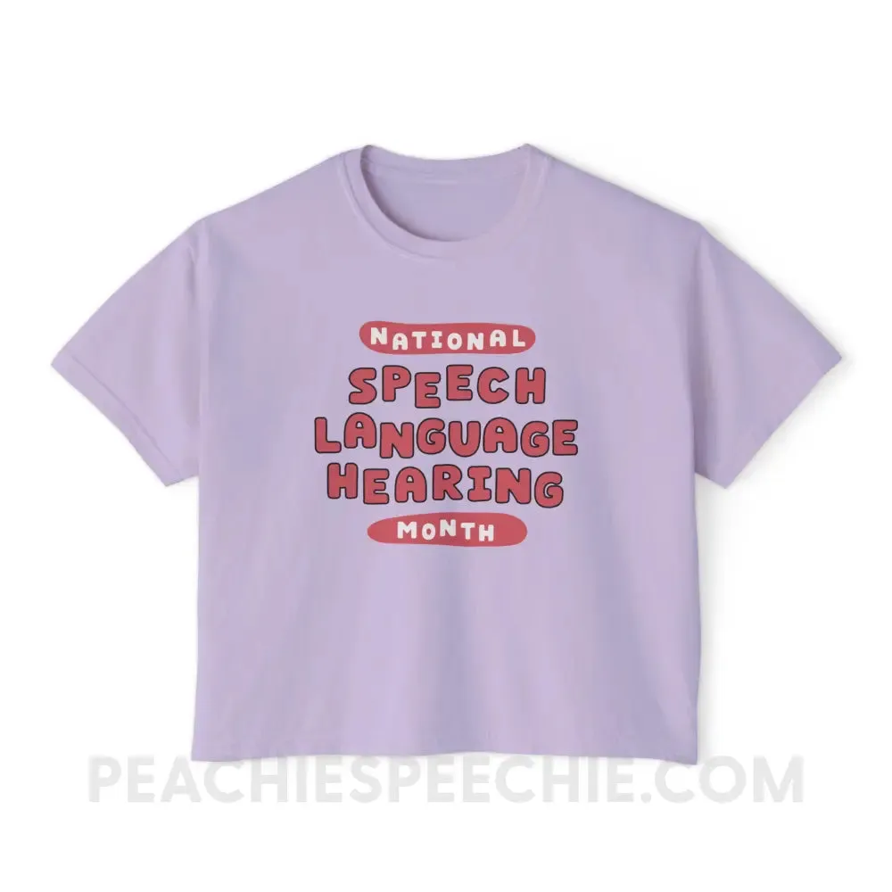 National Speech Language Hearing Month Comfort Colors Boxy Tee