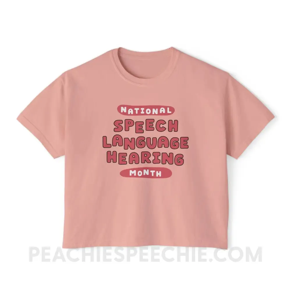 National Speech Language Hearing Month Comfort Colors Boxy Tee
