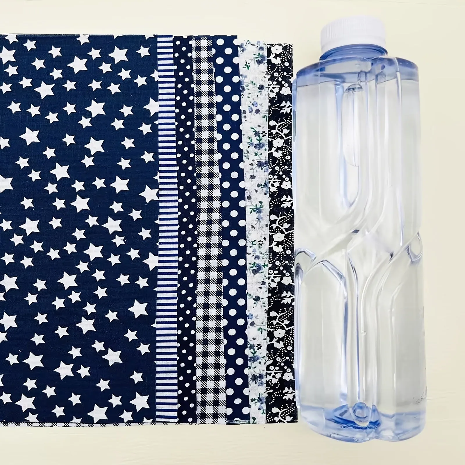 Navy Blue Cotton Patchwork Fabric Set for DIY Sewing