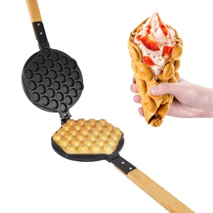 P_FY6-M Bubble Waffle Maker Machine | Egg Waffle Maker Mold | Replaceable 180 Degree Rotating Waffe Iron | Nonstick