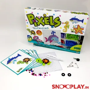 Pixels - Sea Creatures Art & Craft Fridge Magnets & Badges Making Kit By Ekta