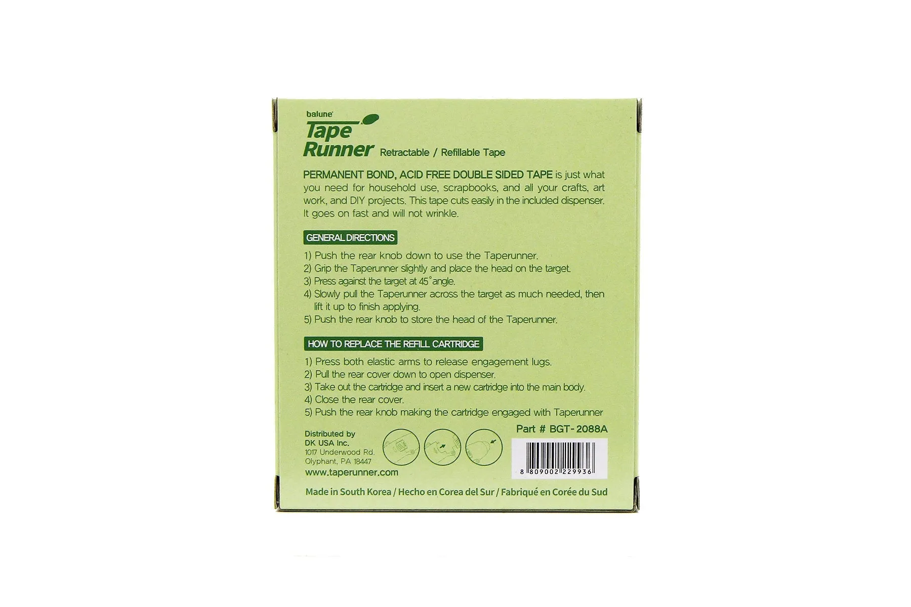 Retractable Double Sided Adhesive Tape 5 Set, Acid Free, PAT Approved. Tape Runner Perfect for Scapbooking, Bullet Journal, Refillable