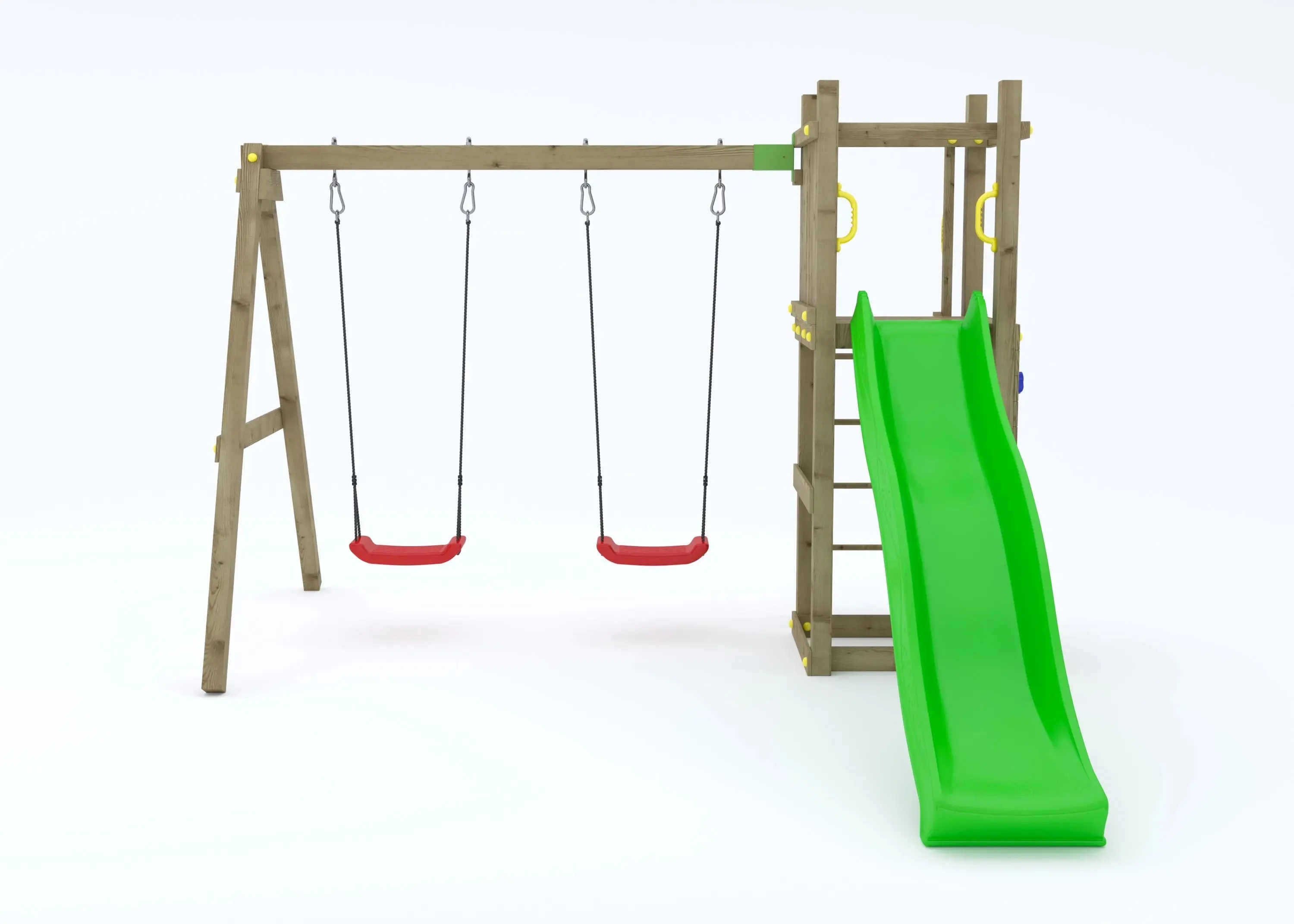 Rumble Ridge Rock Wall Climbing Frame with Double Swing and Slide - SPECIAL OFFER - 10% OFF