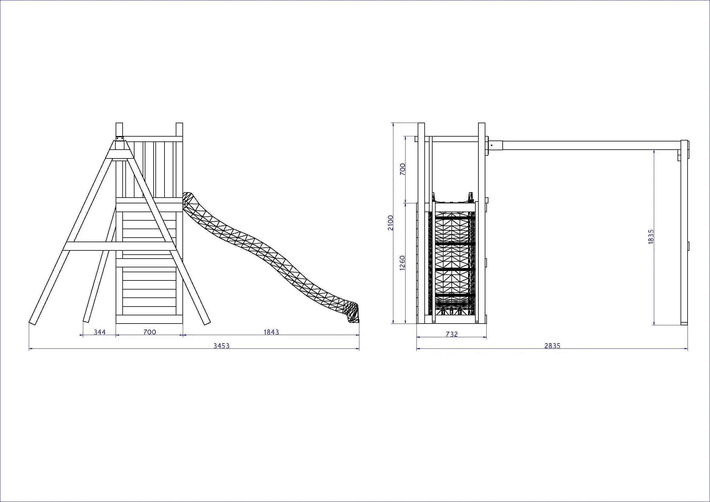 Rumble Ridge Rock Wall Climbing Frame with Double Swing and Slide - SPECIAL OFFER - 10% OFF