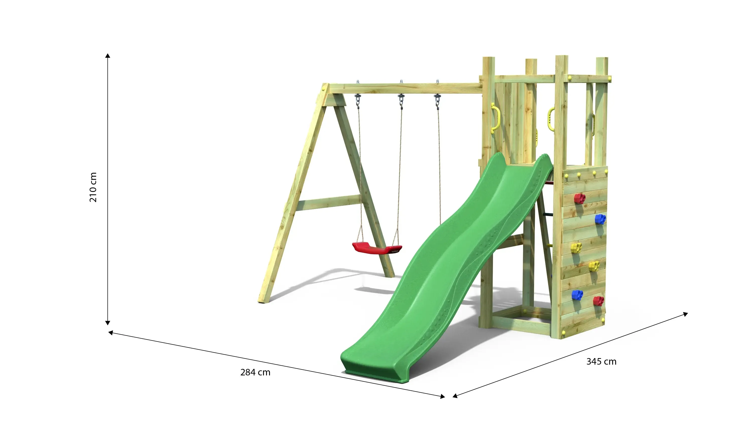 Rumble Ridge Rock Wall Climbing Frame with Double Swing and Slide - SPECIAL OFFER - 10% OFF