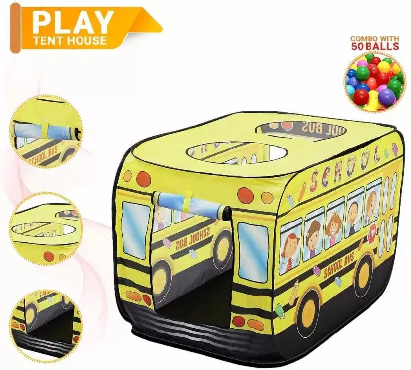 School Bus Tent House With 50 Balls