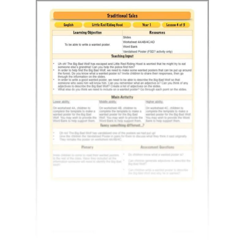 Traditional Tales English Pack