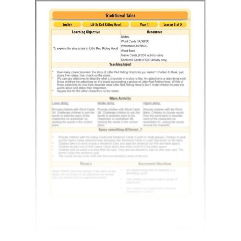 Traditional Tales English Pack