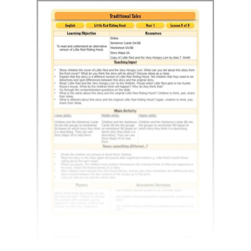 Traditional Tales English Pack