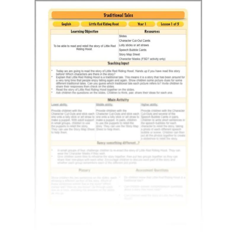 Traditional Tales English Pack