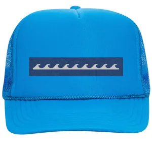 Wave Seamless Leatherette Neon 5 Panel High Crown Foam Mesh Back Trucker Hat - For Men and Women