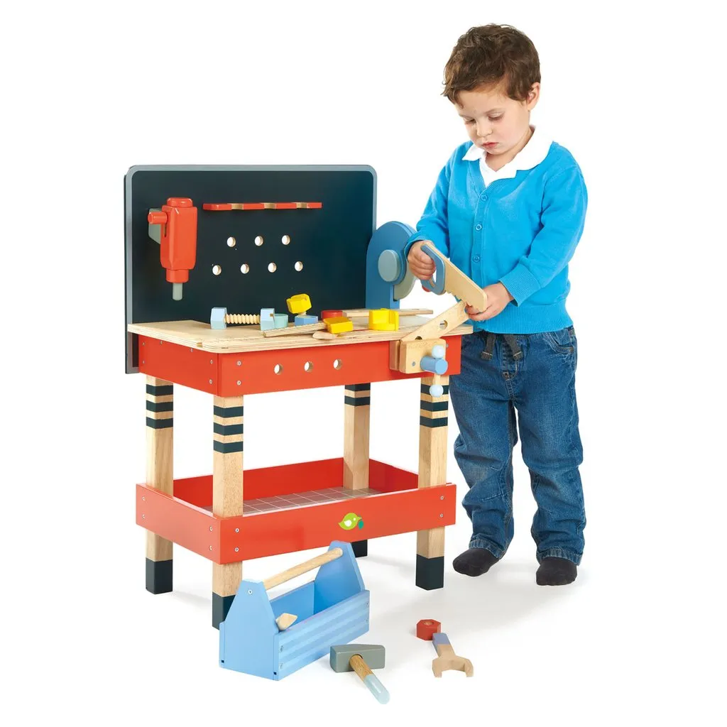 Wooden Toy Work Bench & Tool Set