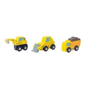 Wooden Wheelie Construction Truck Set